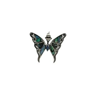 Designer EJI Sterling Silver & Abalone Butterfly Pendant! 29